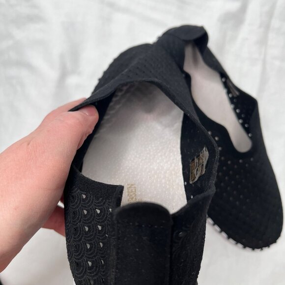 Ilse Jacobsen Tulip Black Fabric Perforated Slip-On Shoes Size 40 - Picture 10 of 13